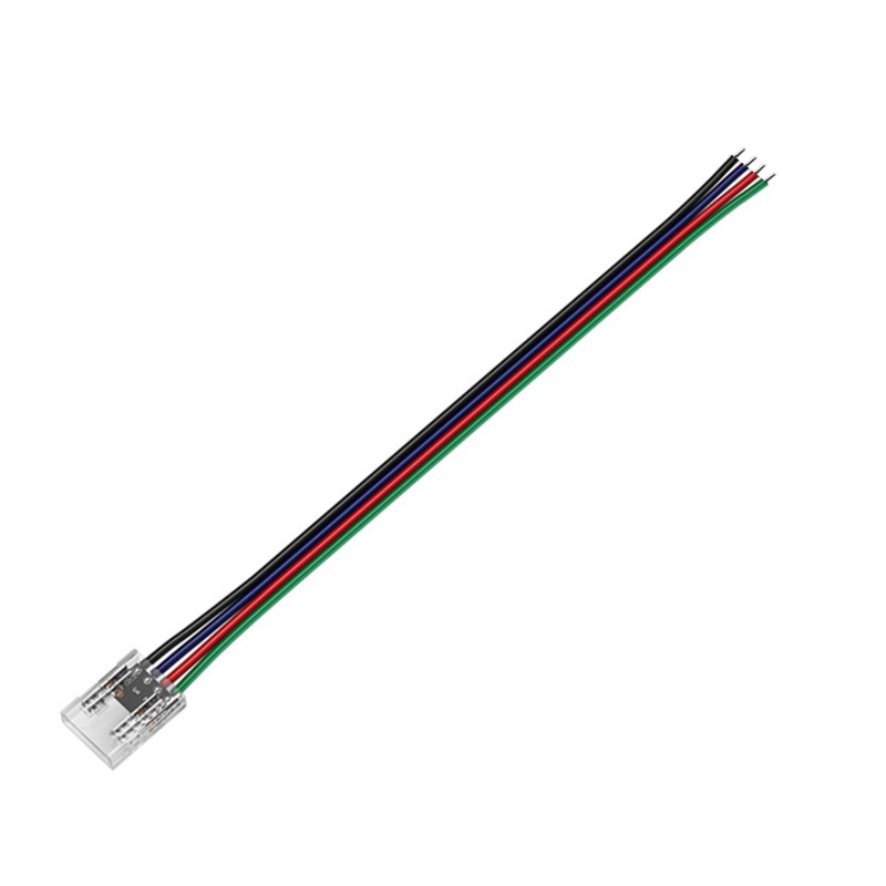 COB Single End LED Strip Connector 4 Pin For 10mm COB RGB LED Light Strips